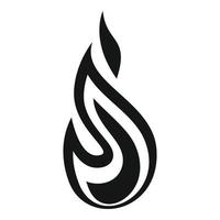 icono inflamable de llama de fuego, estilo simple vector
