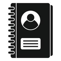 Personal information notebook icon, simple style vector