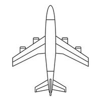 icono de avión, estilo de esquema vector