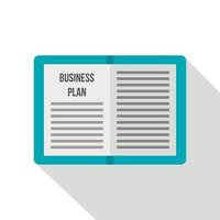 Business plan icon, flat style vector