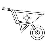 Gardening wheelbarrow icon, outline style vector