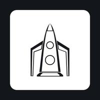 Rocket for space flight icon, simple style vector