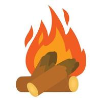 Campfire icon, cartoon style vector