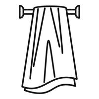 Pile heated towel rail icon, outline style vector