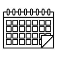 icono de calendario del plan de estudios, estilo de esquema vector