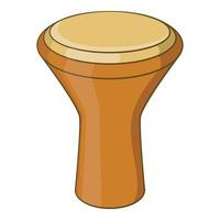 Darbuka musical instrument icon, cartoon style vector