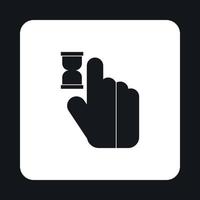 Cursor hand in anticipation icon, simple style vector