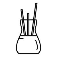 Essential oils sticks icon, outline style vector