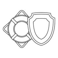Lifebuoy icon, outline style vector