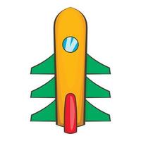 Aircraft rocket icon, cartoon style vector