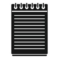 Syllabus notepad icon, simple style vector