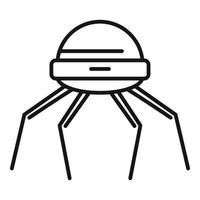 Nanotechnology microchip icon, outline style vector