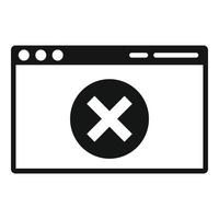 Web page access denied icon, simple style vector