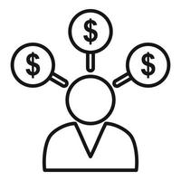 Trader scheme icon, outline style vector