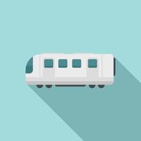 Electric train transport icon, flat style vector