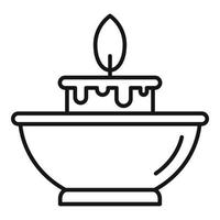 Essential oils candle icon, outline style vector