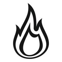 icono de antorcha de llama de fuego, estilo simple vector