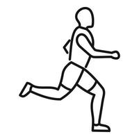 icono de deportista corriendo, estilo de esquema vector