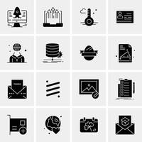 16 iconos universales de negocios vector ilustración de icono creativo para usar en proyectos relacionados con la web y dispositivos móviles