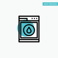 Laundry Machine Washing Robot turquoise highlight circle point Vector icon