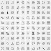 conjunto de 100 iconos de línea de negocios creativos vector