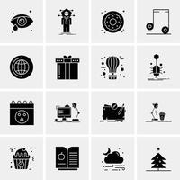 16 iconos universales de negocios vector ilustración de icono creativo para usar en proyectos relacionados con la web y dispositivos móviles