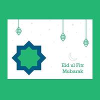 ilustración de tarjeta de felicitación de eid mubarak vector