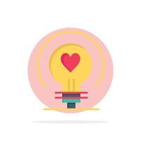 Bulb Love Heart Wedding Abstract Circle Background Flat color Icon vector