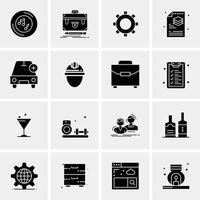 16 iconos universales de negocios vector ilustración de icono creativo para usar en proyectos relacionados con la web y dispositivos móviles