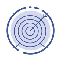 Target Dart Goal Focus Blue Dotted Line Line Icon vector