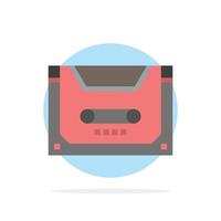 Analog Audio Cassette Compact Deck Abstract Circle Background Flat color Icon vector