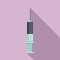 Nanotechnology syringe icon, flat style vector