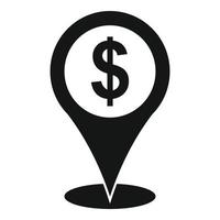 Money market location icon, simple style vector