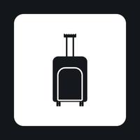 Suitcase on wheels icon, simple style vector