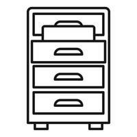 Drawer folder documents icon, outline style vector