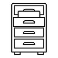 Drawer folder documents icon, outline style vector