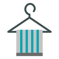 Towel on hanger icon, flat style vector