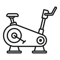 icono de bicicleta de ejercicio de máquina, estilo de esquema vector