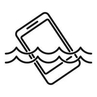 Smartphone underwater icon, outline style vector