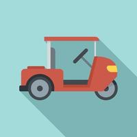 Golf cart caddy icon, flat style vector