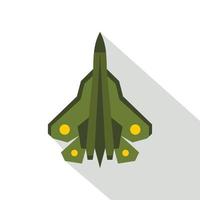 icono de avión de combate militar, estilo plano vector