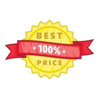 Best price rosette icon, cartoon style vector
