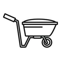 Farm wheelbarrow icon, outline style vector