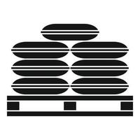 Flour sack pallet icon, simple style vector