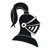 Medieval helmet icon, simple style vector