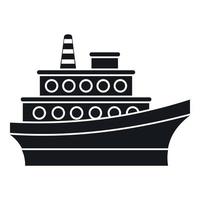 icono de barco grande, estilo simple vector