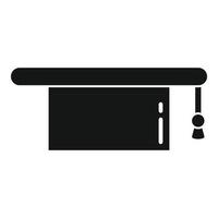 Attestation graduation hat icon, simple style vector
