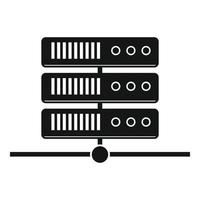 Network server documents icon, simple style vector