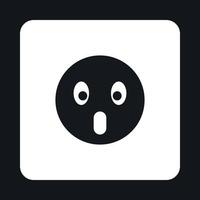 Frightened emoticon icon, simple style vector