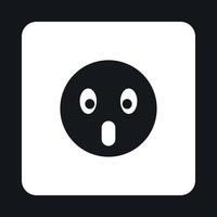 Frightened emoticon icon, simple style vector